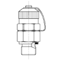 Check coupling male thread BSP with captive seal (plastic cap)