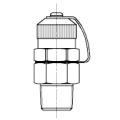 Check coupling male thread NPT (plastic cap)