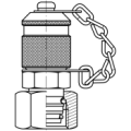 Check coupling Metric swivel female + o´ring (metallic cap)