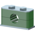 Light series reinforced clamp, plastic smooth profile