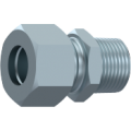 Straight male stud coupling metrical tapered