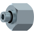 Male-female reducing adaptor BSP cyl with captive seal