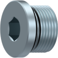 Blanking plug with captive seal Metric cyl