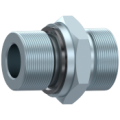 Straight male stud coupling with captive seal BSP cyl