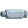 Non-return valves towwards male stud end BSP cyl.