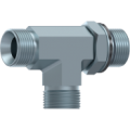 Barrel tee BSP male-male-male adjustable forge