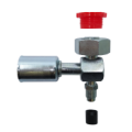 90° Special female with Rotalock joint and valve