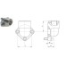 90º Elbow for European flange with 3 fixing holes RP901012M