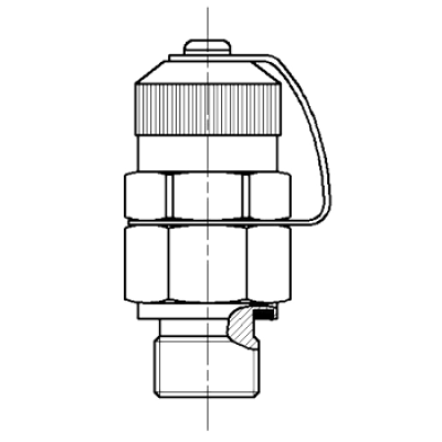 Check coupling male thread BSP with captive seal (plastic cap) MPR 1/2 C/J