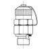 Check coupling male thread BSP with captive seal (plastic cap) MPR 3/8 C/J