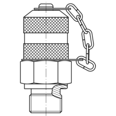 Check coupling male BSP tapered (plastic cap) MPR 1/4 BSPT