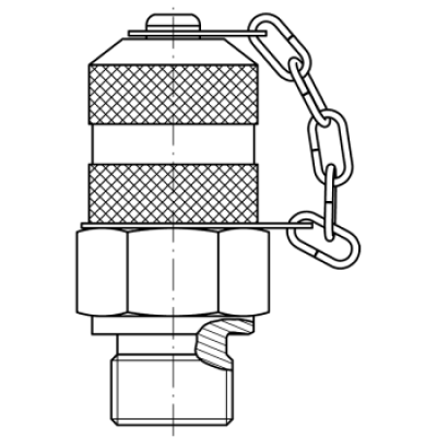 Check coupling male BSP tapered (plastic cap) MPR 1/4 BSPT