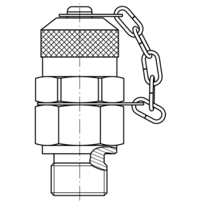 Check coupling male metric thread (plastic cap) MPR M12X1.5
