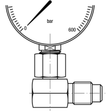Check coupling 90° BSP swivel female for manometer MPD 90 1/2 BSP