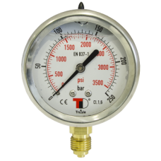 Pressure gauge DN 63 vertical connection with glycerin (1/4'' BSP) MFI6304160V