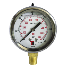 Pressure gauge DN 63 vertical connection with glycerin (1/4'' NPT) MFI6304010V NPT