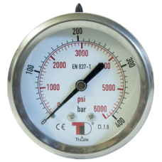 Pressure gauge DN 63 rear connection without flange, with glycerin (1/4'' BSP) MFI6304001-DBSB