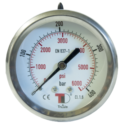 Pressure gauge DN 63 rear connection without flange, with glycerin (1/4'' BSP) MFI6304006-DBSB