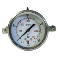 Pressure gauge DN 63 rear connection without flange with clamp, with glycerin (1/4'' BSP) MFI6304006-DBCA