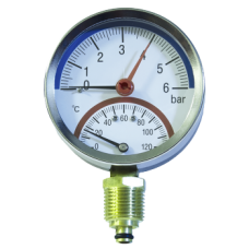 Temperature- pressure gauge DN 63 vertical connection (1/4'' BSP) MFIT6304004V