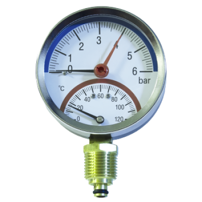 Temperature- pressure gauge DN 63 vertical connection (1/4'' BSP) MFIT6304016V