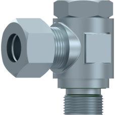 Elbow banjo coupling with captive seal and o.ring metric cyl WSVL 10 M 14X1.5