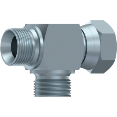 Barrel tee BSP male-male-swivel female (square) A22220600