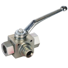 3 Ways ball valve female-male(60º)-female (L type) GB3V 1