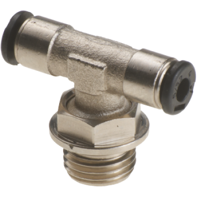 Push-in Pol. - Tee central adjustable metallic body M BSP parallel w/o.ring 50215 4 1/4