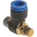 Push-in Pol. - elbow speed controller for cylinder M BSP parallel