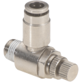 Push-in Met.-elbow speed controller for cylinder M BSP parallel w