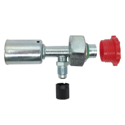 Straight female with Rotalock joint and valve FXRV 1108