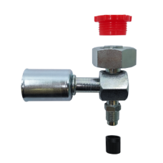 90° Special female with Rotalock joint and valve FXAV90 1108