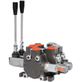 YFMC100 type, manual operat., with lever and return to center by spring. Relief valve