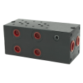 Parallel subplate for NG6 direct.valve with relief valve,by pass cavity,ins.valves,A & B side ports