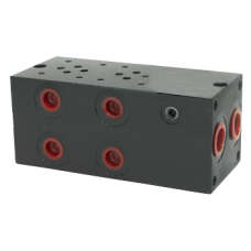 Parallel subplate for NG6 direct.valve with relief valve,by pass cavity,ins.valves,A  B side ports PV10PLCL180 H