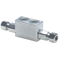 Double pilot operated check valve in block with fittings DIN 2353 VT008006202RO