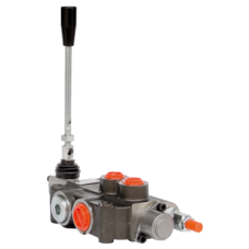 Control valve 1/2 BSP, 80L/min, handle operated and return to center by spring. Relief valve YFM80/1 1/2 1P DE