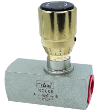 Unidirectional flow restrictor valve RCU04