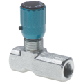 Unidirectional flow restrictor valve