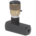 Unidirectional flow restrictor valve in line