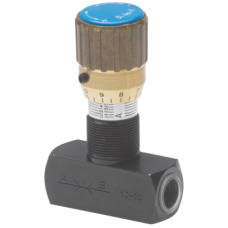 Bidirectional flow restrictor valve in line FT2572B02