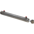 Double acting cylinder with bush and bottom drilled