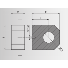 Naldoni e Biondi NBAFSI000016 stainless steel fixed weld-on cylinder eye