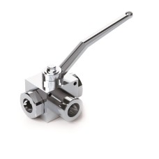 Oleodinamica Marchesini RS3-12L metric three-way ball valve — M18 x 1.5