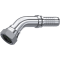 Stainless Steel BSP Swivel female 60° cone with o-ring (45° Elbow)