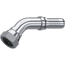 Stainless Steel BSP Swivel female 60° cone with o-ring (45° Elbow) 841180404