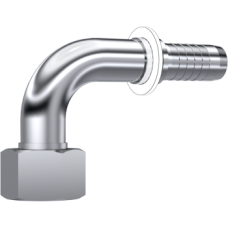 Stainless Steel Metric swivel female with o.ring 24° cone (90° Elbow) 84305120603
