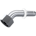 Stainless Steel Metric swivel female with o.ring 24° cone (45° Elbow)