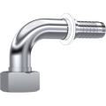 Stainless Steel Metric swivel female without o.ring 24° cone (90° Elbow)